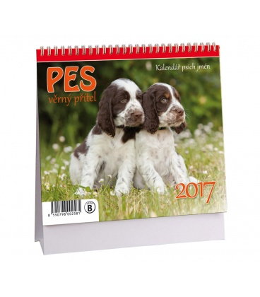 Table calendar Pes - věrný přítel + psí jména 2017