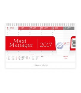 Stolní kalendář Maximanager červený 2017
