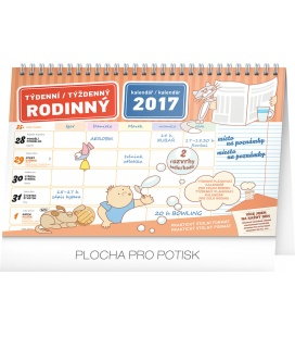 Nástěnný kalendář Rodinný plánovací kalendář s háčkem týdenní 2017