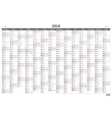 Nástěnný kalendář Plánovací roční mapa A1 bezobrázková 2018
