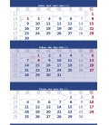 Nástěnný kalendář Tříměsíční modrý 2018
