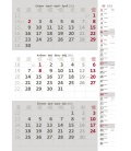 Nástěnný kalendář Tříměsíční šedý s poznámkami 2018