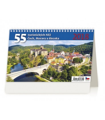 Tischkalender 55 turistickýh nej Čech, Moravy a Slezska 2018