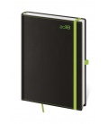 Weekly Diary A5 Black Green with strap for pen 2018