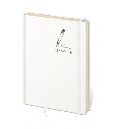 Notepad - Zápisník My White - dotted M 2018