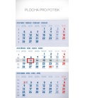 Wandkalender 3měsíční standard modrý – s českými jmény 2018