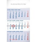 Nástěnný kalendář 3měsíční standard modrý – s českými jmény 2018