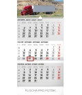 Nástěnný kalendář 3měsíční truck šedý – s českými jmény 2018