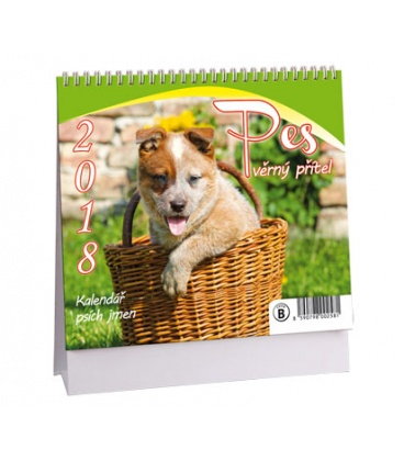 Stolní kalendář Pes - věrný přítel MINI + psí jména 2018