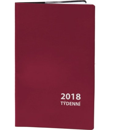 Pocket-Terminplaner vierzehntägig PVC - vínový 2018