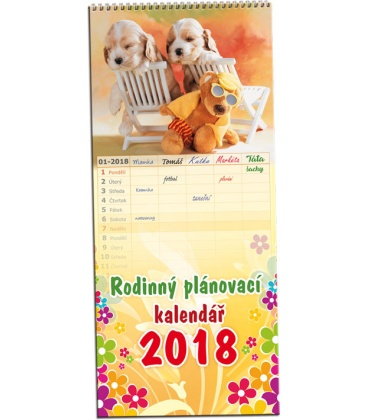 Nástěnný kalendář Rodinný plánovací  Mláďátka 2018