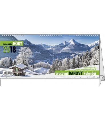 Stolní kalendář Pracovní daňový kalendář - evropské hory 2018