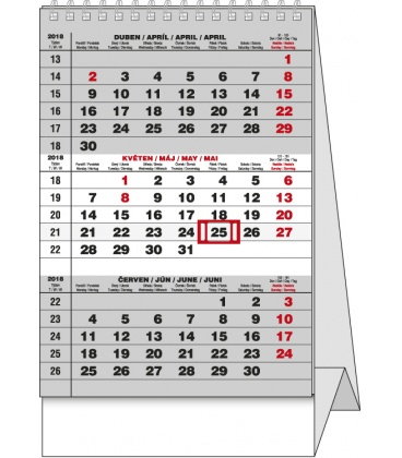 Stolní kalendář Mini Tříměsíční 2018