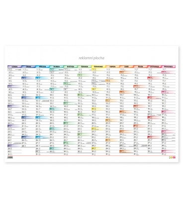 Wall calendar Mapový plakát barevný 2018
