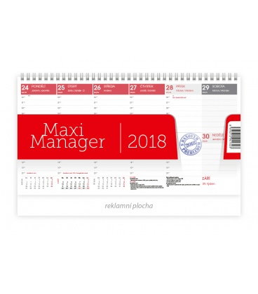 Table calendar Maximanager červený 2018