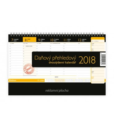 Table calendar Daňový přehledový 2018