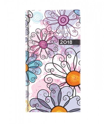 Weekly Pocket Diary A6 "LAMINO" tištěný a laminovaný potah - "motýli" 2018