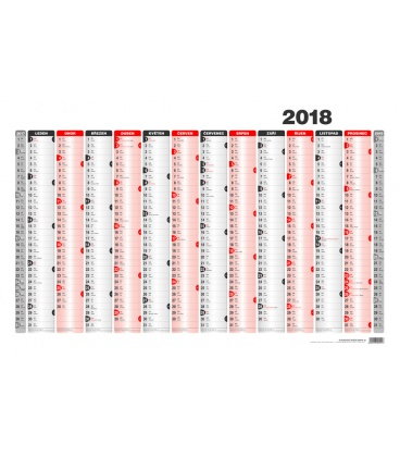 Wall calendar map A1 annual list formátu 990x678 mm 2018