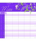 Wall calendar Family Timer - Floral (BK) 2018