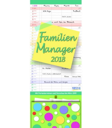 Wandkalender Familien Manager 19 x 47 2018