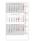 Nástěnný kalendář Tříměsíční šedý s poznámkami 2019