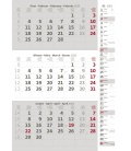 Nástěnný kalendář Tříměsíční šedý s poznámkami 2019