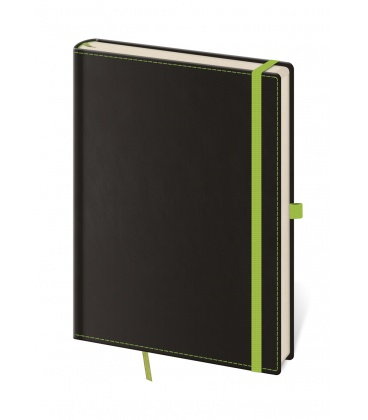 Notepad - Zápisník Black Green - lined L 2019
