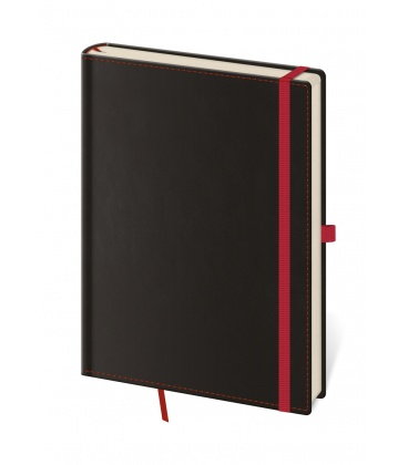 Notizbuch - Zápisník Black Red - gepunkted L 2019