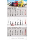 Wall calendar 3months Truck grey with Czech names 2019