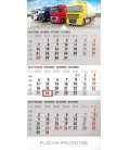 Wall calendar 3months Truck grey with Czech names 2019