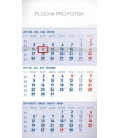 Nástěnný kalendář 3 mesačný štandard modrý – so slovenskými menami SK 2019