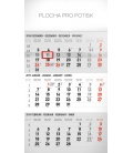 Nástěnný kalendář 3 mesačný štandard šedý – so slovenskými menami SK 2019