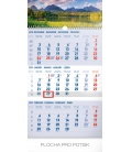 Nástěnný kalendář 3 mesačný Tatry modrý – so slovenskými menami SK 2019