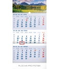 Nástěnný kalendář 3 mesačný Tatry modrý – so slovenskými menami SK 2019