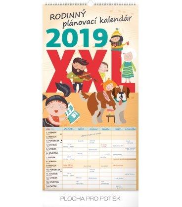 Nástěnný kalendář Rodinný plánovací XXL SK 2019