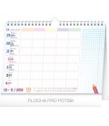 Stolní kalendář Školní plánovací kalendář s háčkem (nástěnný kalendář) 2019