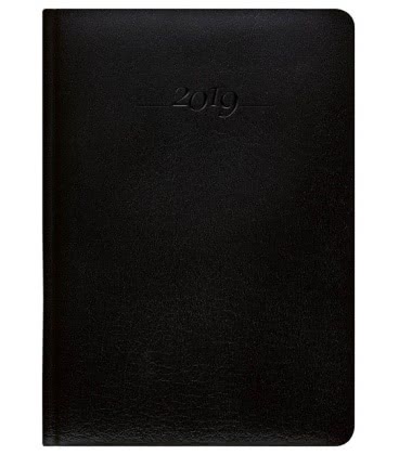Leather diary A5 weekly Carus black 2019
