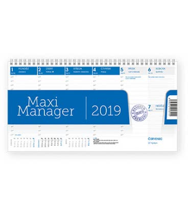 Tischkalender Maximanager modrý 2019