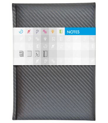 Notes A5 Carbon čtverečkovaný stříbrný 2019