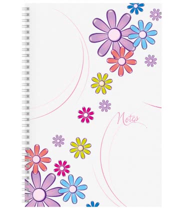 Notepad A4 with spiral squared Daisy bílý 2019