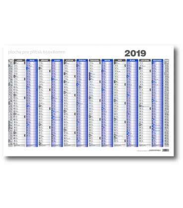 Wandkalender Karte A1 Jahresplanung list formátu 990x678 mm 2019