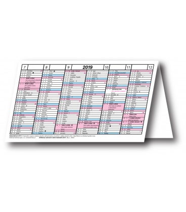 Table calendar Yearly Stříškový  2019