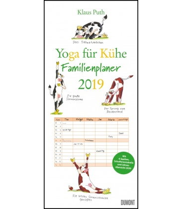 Wandkalender Familien Yoga für Kühe 2019
