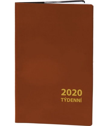 Pocket diary fortnightly PVC - brown 2020