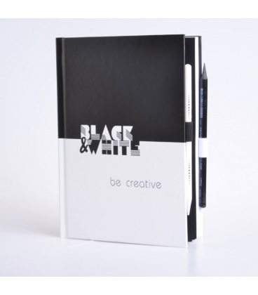 Notepad - Black and white - A5 - kreativní notes - simple 2020
