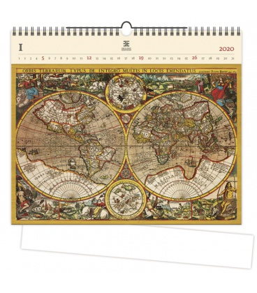 Nástěnný kalendář dřevěný Antique Maps 2020