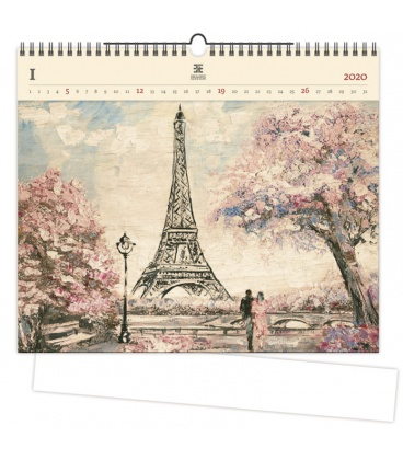 Wood Wall calendar Eiffel Tower 2020