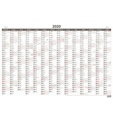 Nástěnný kalendář Plánovací roční mapa A1 bezobrázková 2020