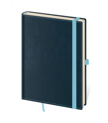 Notes - Zápisník Double Blue - tečkovaný L - modrá 2020