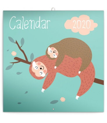 Nástěnný kalendář Šťastní lenochodi 2020